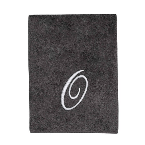 Avanti Linens  Granite/Silver Script Monogram Bath Towel Letter O - Bath Towel