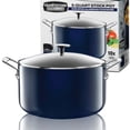 thumbnail image 1 of Granite Stone 5qt Stock Pot Gradient Nonstick Pasta Pot with Glass Lid Blue, 1 of 6