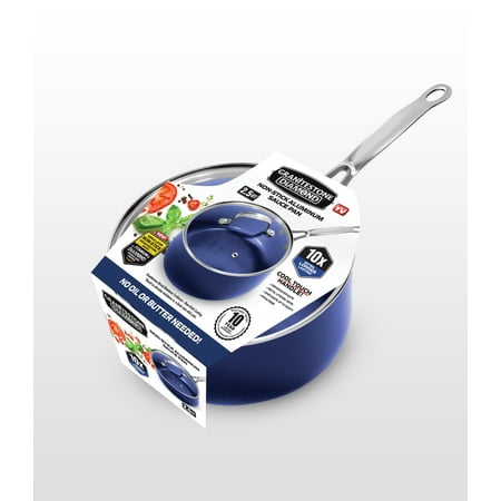 Granitestone - Diamond Non Stick 2.5QT Sauce Pan with Lid - Blue