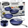 Granite Stone Blue 5 Piece Cookware Set, Ultra NonStick, Dishwasher