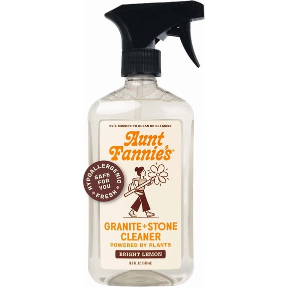 Granite and Stone Cleaner, Plant Based Daily Countertop Spray for Granite, Stone, Marble, Soapstone, Quartz, Slate, Laminate, other Sealed Surfaces, Bright Lemon Scent, Pack of 1