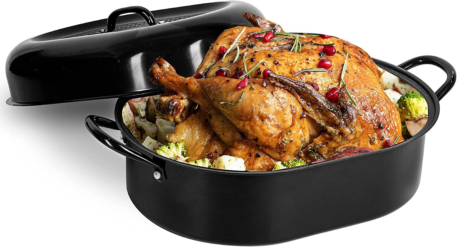 Granite Stone Oval Roaster Pan, Large 19.5 Ultra Nonstick Roasting Pan