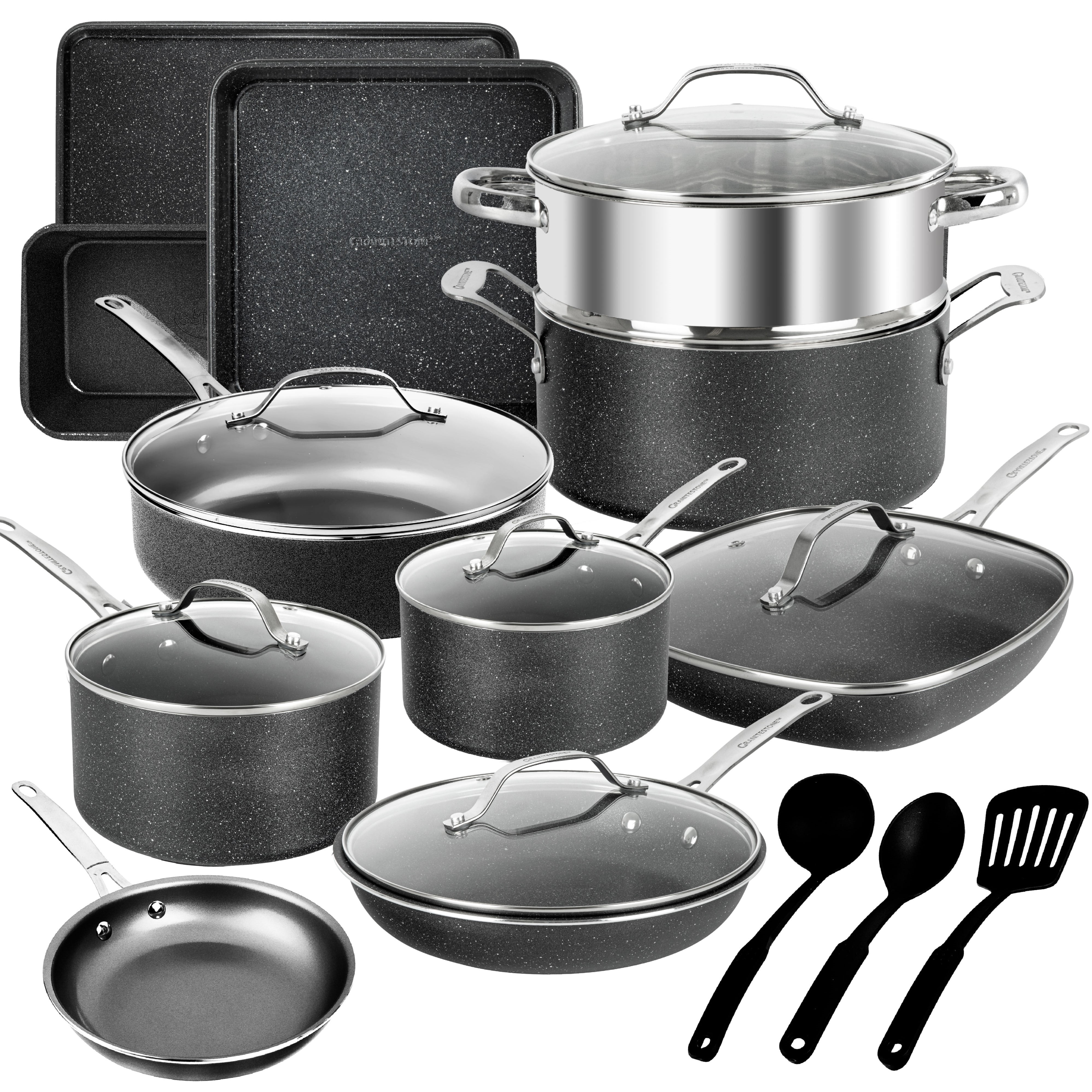 Granitestone Nonstick Pots and Pans 20 Pcs Set Kit
