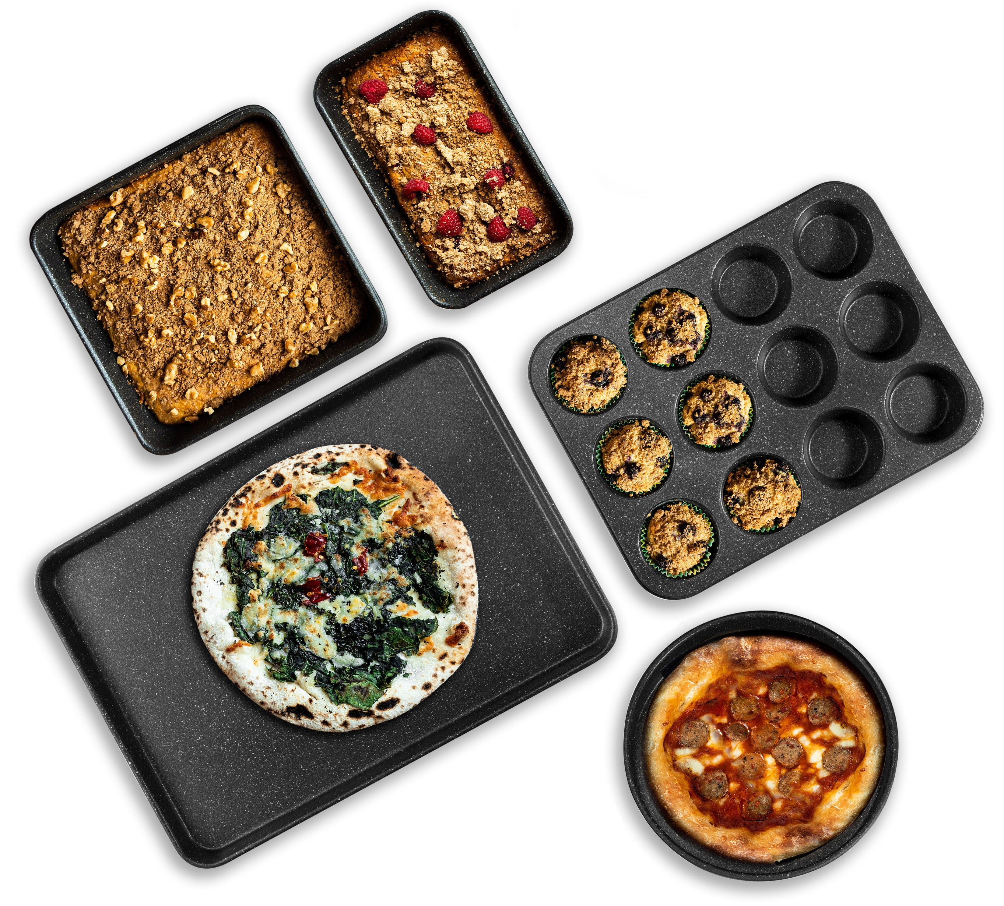 Granite Stone Black 5-Piece Nonstick Aluminum Bakeware Set