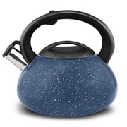 Luminuxe Stovetop Tea Kettle Granite Finish Induction Compatible 2.4 Qt