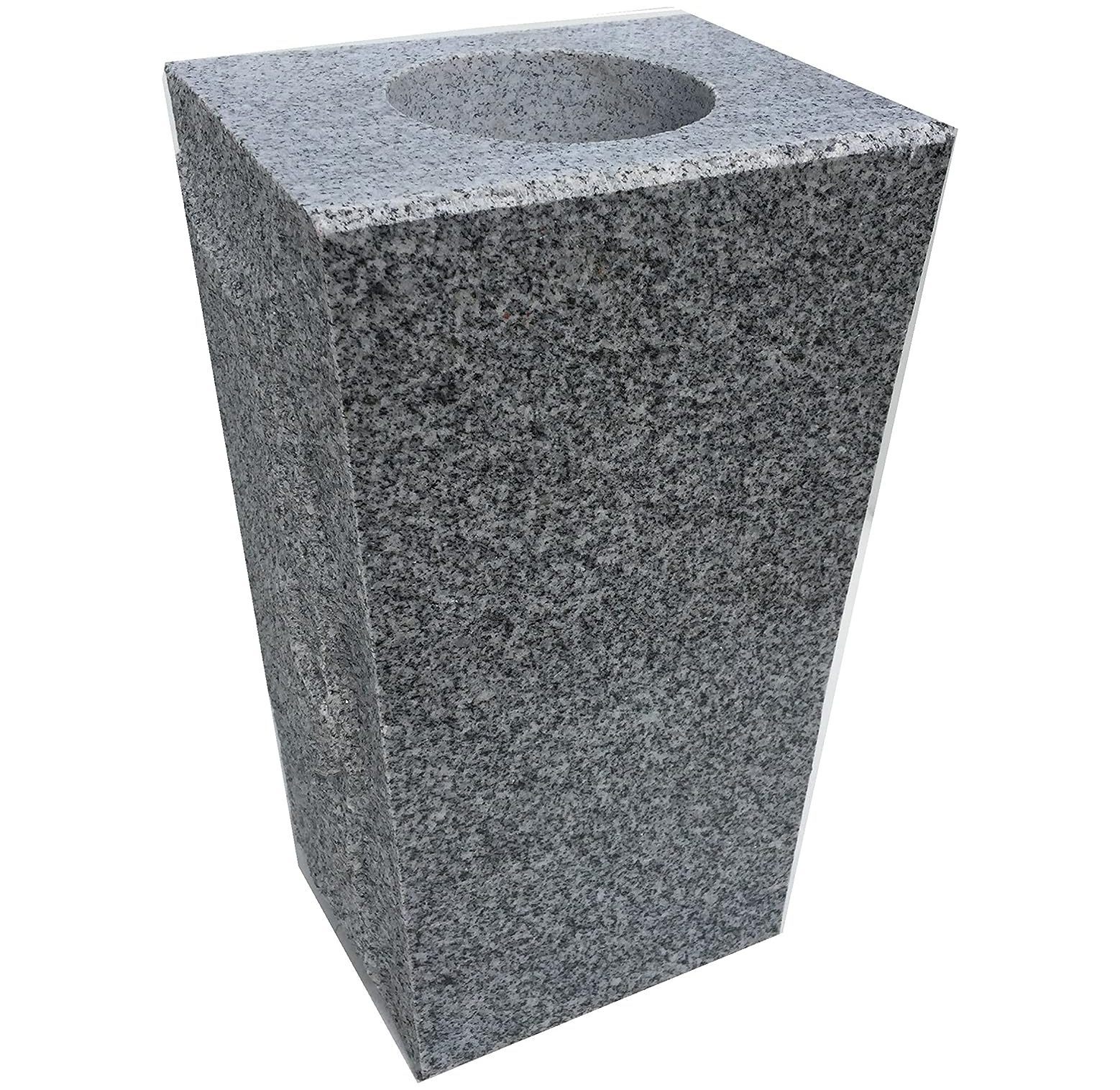 Granite Vase Tapered (5"x4"x9") Gray Cemetery Grave