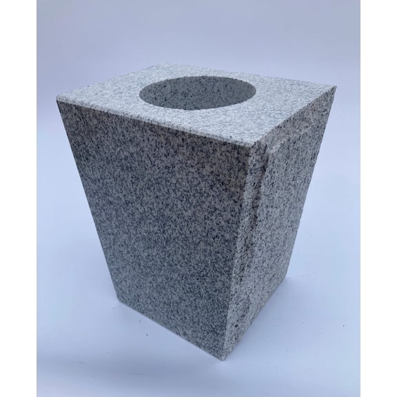 Granite Vase Tapered 8"x6"x10" Gray
