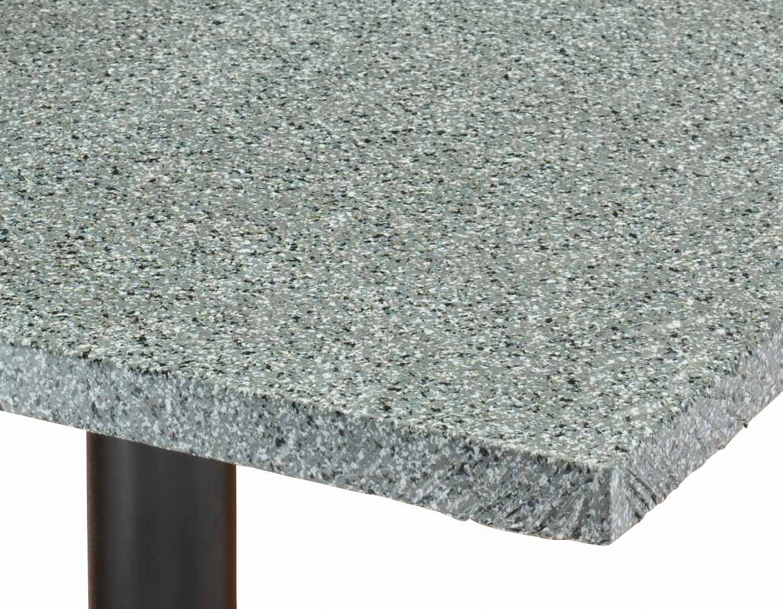 Gray Granite Vinyl Elasticized Oblong Table Cover with Fleece Backing