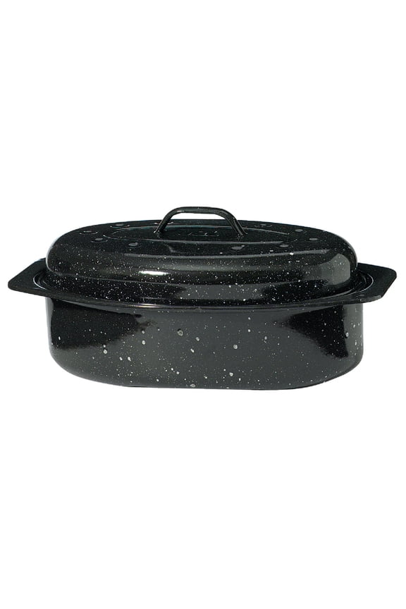 Ware Porcelain Enamel Covered Roaster 7 lb Black 319799