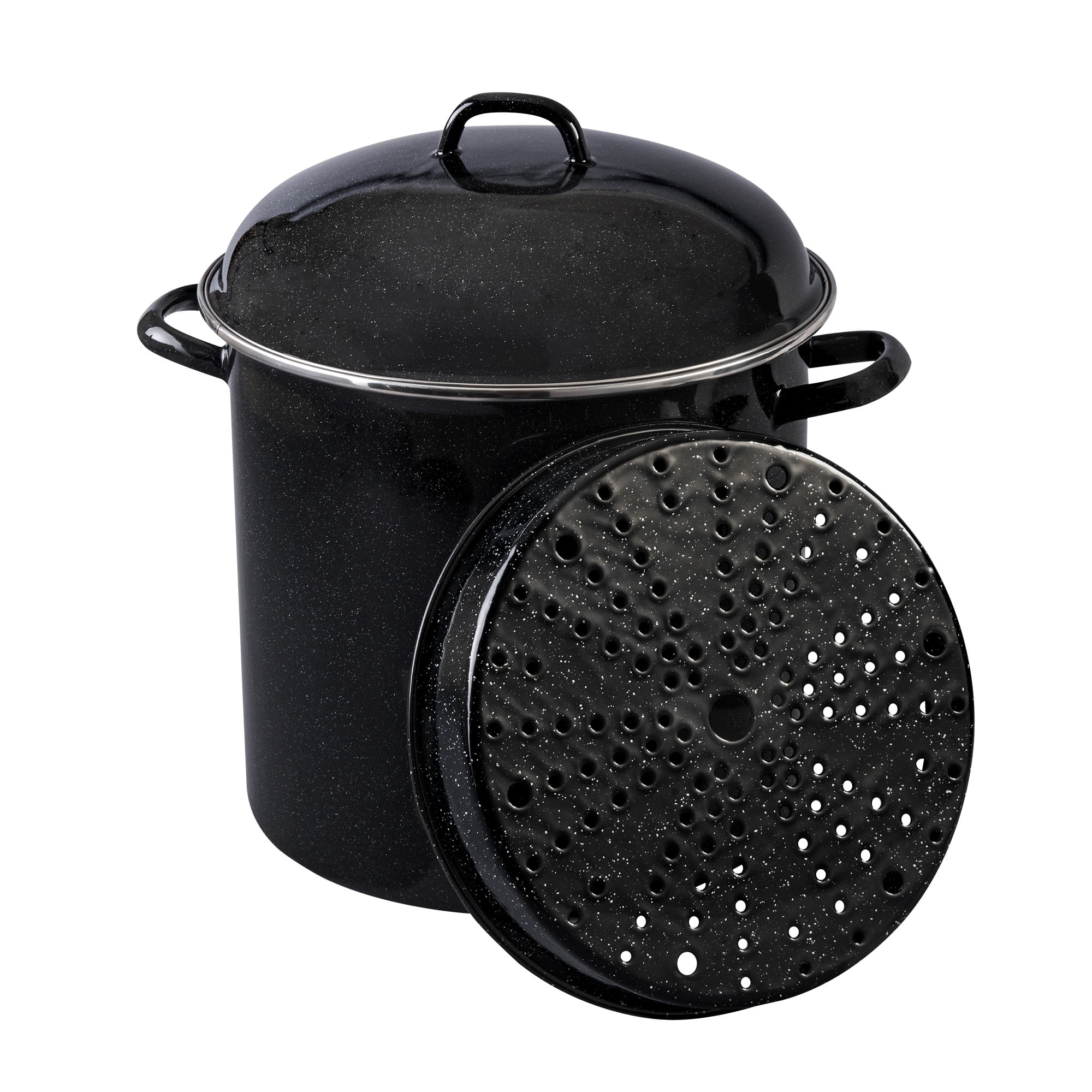 Granite Ware 15.5 Qt Steamer with Lid. Enameled steel perfect for seafood,  soups or sauces.