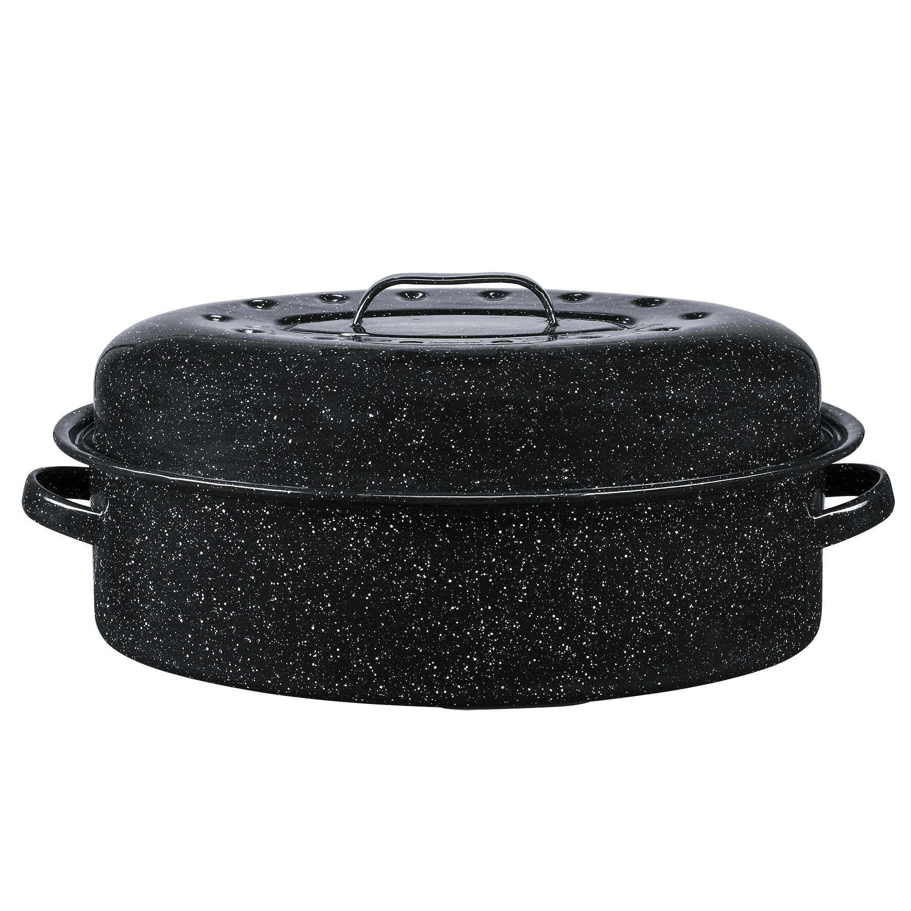 Granite Stone Oval Roaster Pan, Large 19.5” Ultra Nonstick Roasting Pan  with Lid 