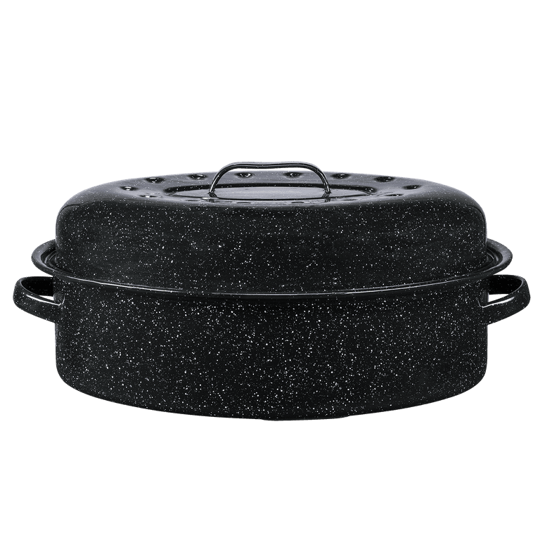Granite Ware 18 Covered Oval Roaster, 15 Pound Capacity, Roasting Pan