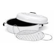Granite Ware 18-In Covered Oval Roaster with Rack - 15 Lb Capacity, Black