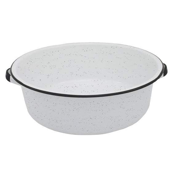 Granite Ware Porcelain Enamel Dish Pan - Non-Stick, 15 Qt, Black/White
