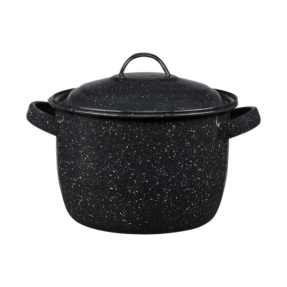 Granite Ware 4 Qt Bean Pot, Porcelain Enamel Steel Cookware, Black