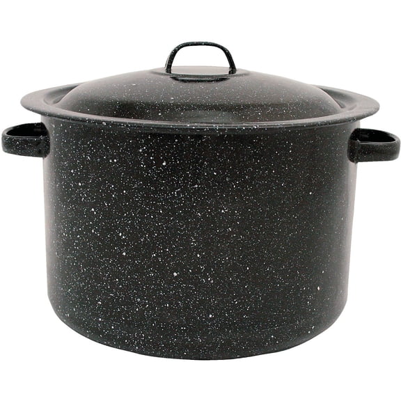 Granite Ware Stock Pot - Aluminum, Black Finish - 7.5 Qt Residential Use, Standard Application