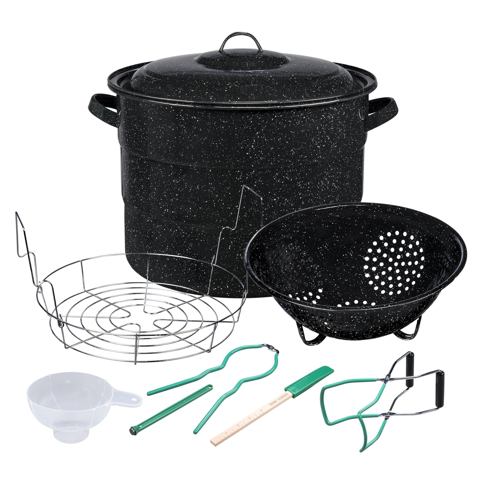Granite Ware 9-Piece Enamelware Water Bath Canning Kit with 5 Essential Tools, Colander, and Rack – Complete Canning Supplies Starter Set - Walmart.com