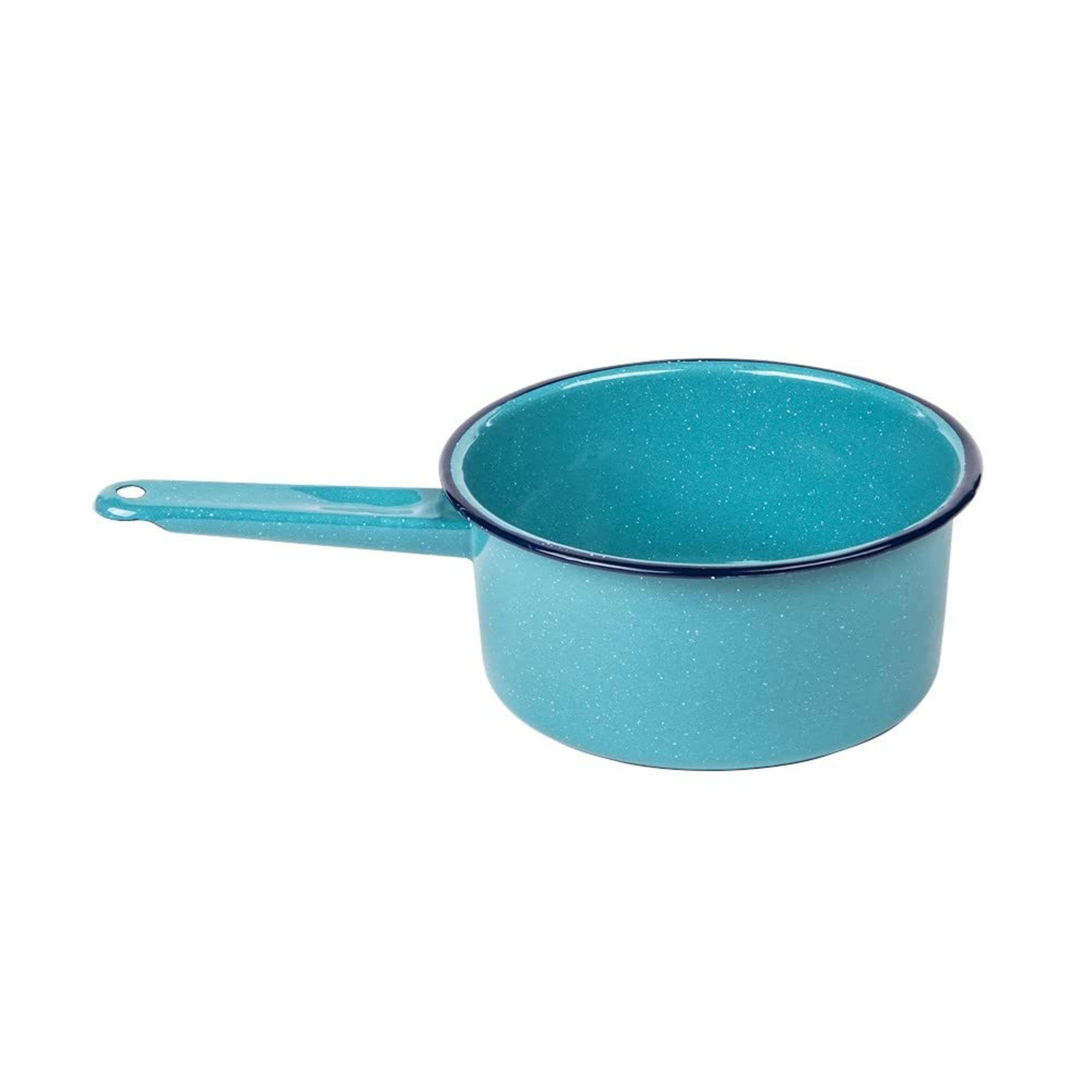 CINSA 2-Quart Saucepan - Enamel on Steel Durable Non-Stick Cookware for Indoor & Outdoor Cooking - Dishwasher Safe, Non-Porous & Antibacterial Porcelain Finish (Turquoise Blue)