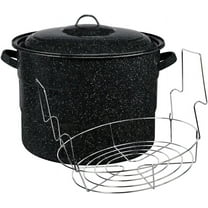 Granite Ware 21.5 Quart Water Bath Canner, Large Enamel Canning Pot with Rack, Canning Supplies for Jam, Salsa and Pickles
