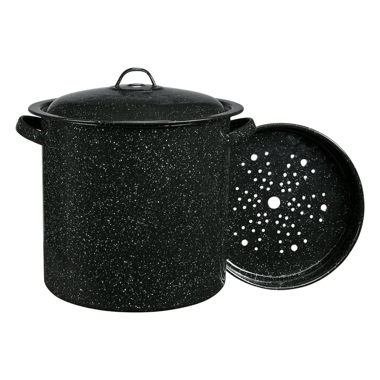 Columbian Home Products 6124-2 15-1/2Quart Ceramic Stock Pot,  Black