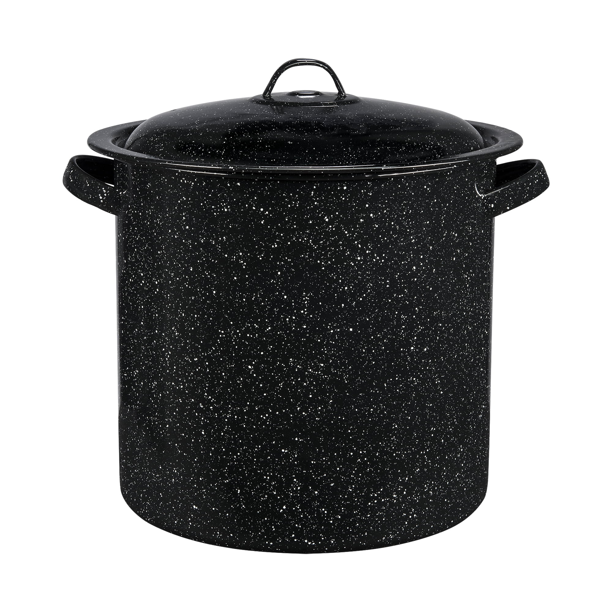 IMUSA MIR-10705 12 qt. Enamel Black Speckle Steam Pot