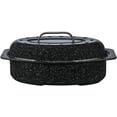 Granite Ware Oval Roaster 13 inch with Lid (Speckled Black
