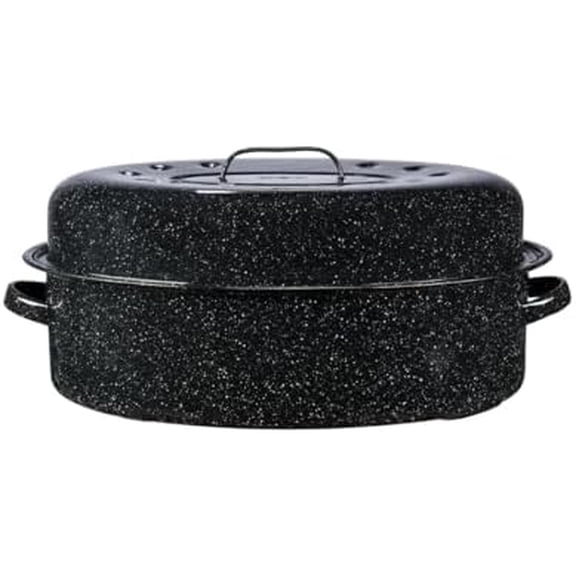 Granite Ware Porcelain Enamel Covered Roaster 20 lb Black$$Home Decor, Kitchen, & Other