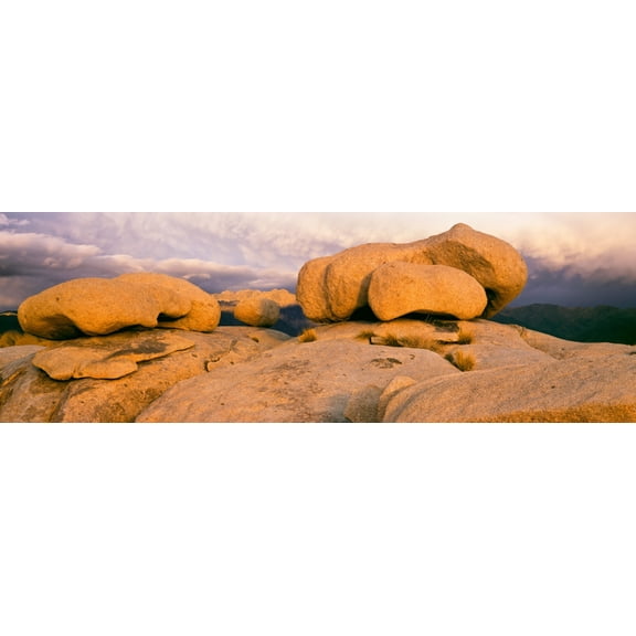 Granite boulders at sunset, Mojave National Preserve, San Bernardino County, California, USA Poster Print (6 x 18)