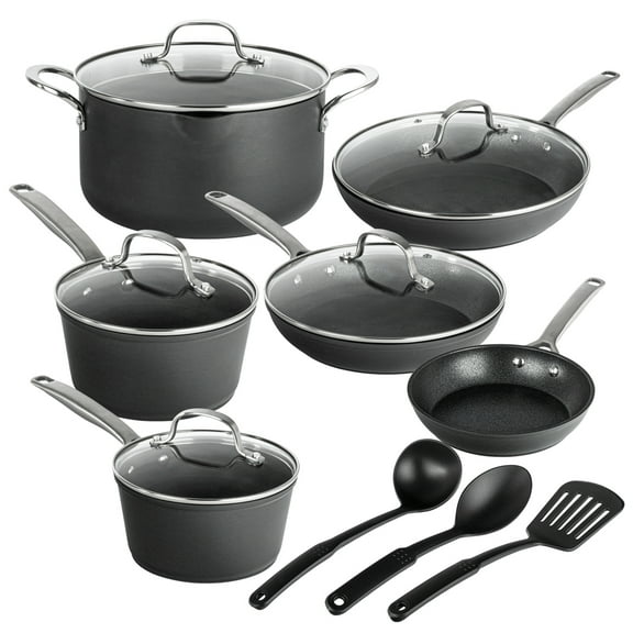 GRANITESTONE 14 Pc Induction Cookware Sets, Kitchen Pots and Pans Set Non Stick, Kitchen Cookware Sets, Nonstick Cookware Set, Non Stick Pots and Pan Set, Hard Anodized, Oven and Dishwasher Safe