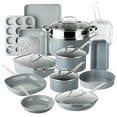 thumbnail image 1 of Granitestone Ceraluxe 20Pcs Ceramic Cookware Set Nonstick, Complete Pots and Pans Set Non Stick with 5 Pc Bakeware Set, Deep Frying Pan Set, & Steamer, Non Toxic, Oven & Dishwasher Safe, Gray, 1 of 8
