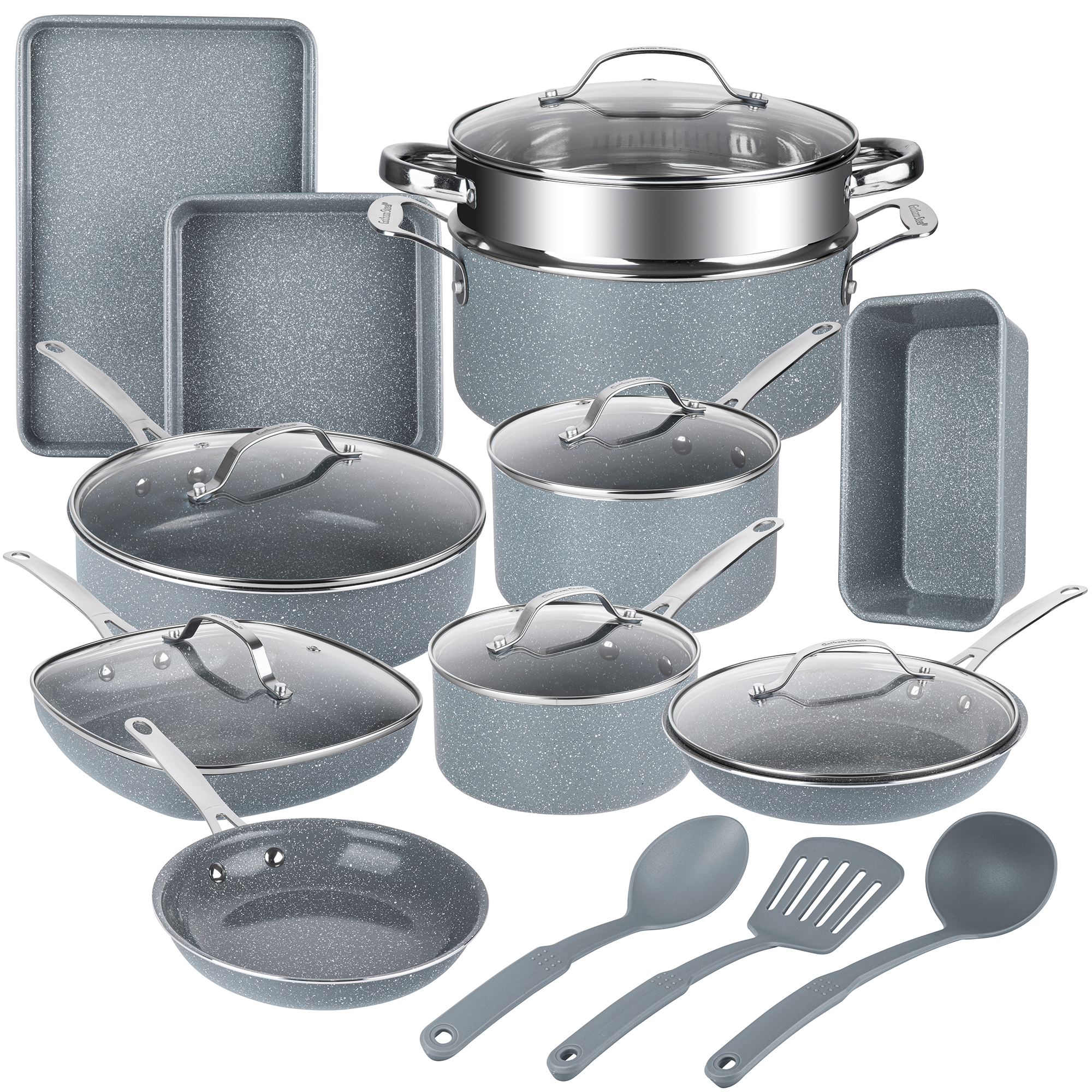 Granitestone 20 Pc Pots and Pans Set Non Stick, Pots and Pans Ceramic ...