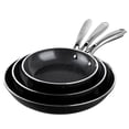 thumbnail image 1 of Granitestone 3 Pc Nonstick Frying Pan Set, 8" 10" 12" Frying Pans, Easy Clean Ceramic Frying Pan, Egg Omelet Pan Set, Oven & Dishwasher Safe Skillet, Black, 1 of 9