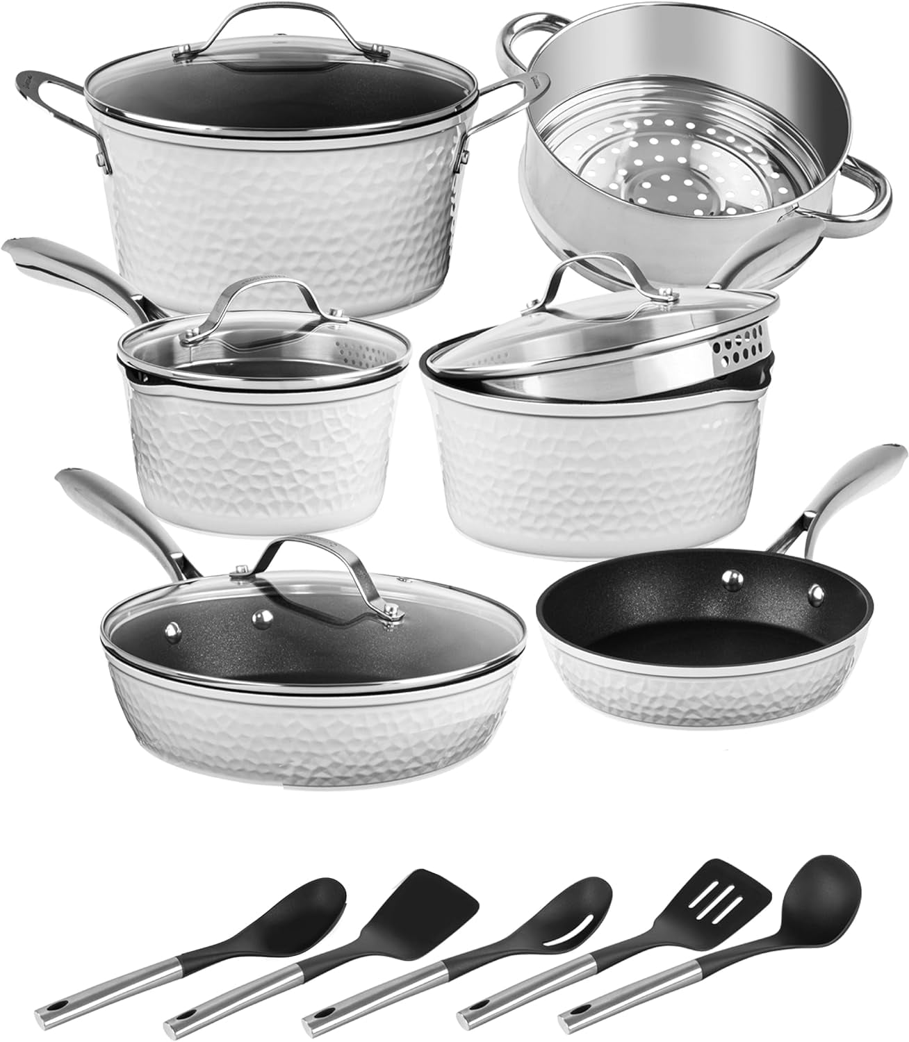 Granitestone Ceramic Pots and Pans Set Nonstick Cookware Set 15 Pcs