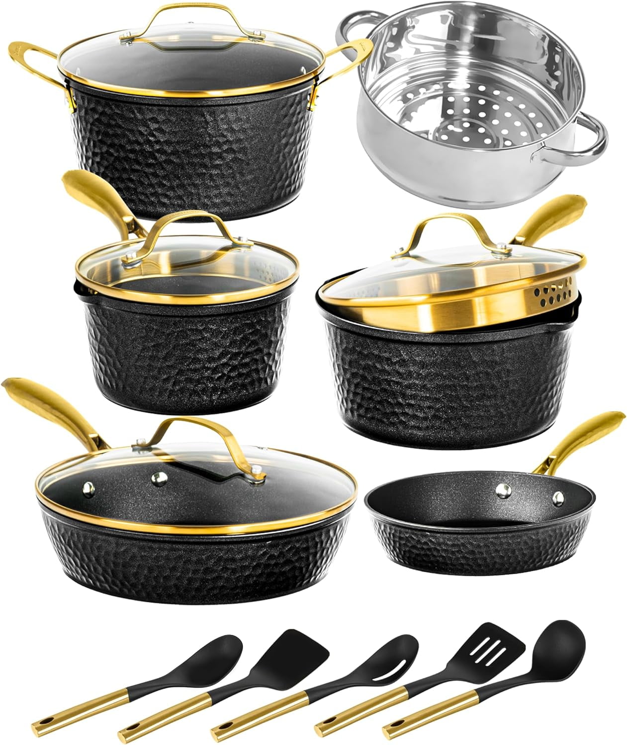Granitestone Ceramic Pots and Pans Set Nonstick Cookware Set 15 Pcs