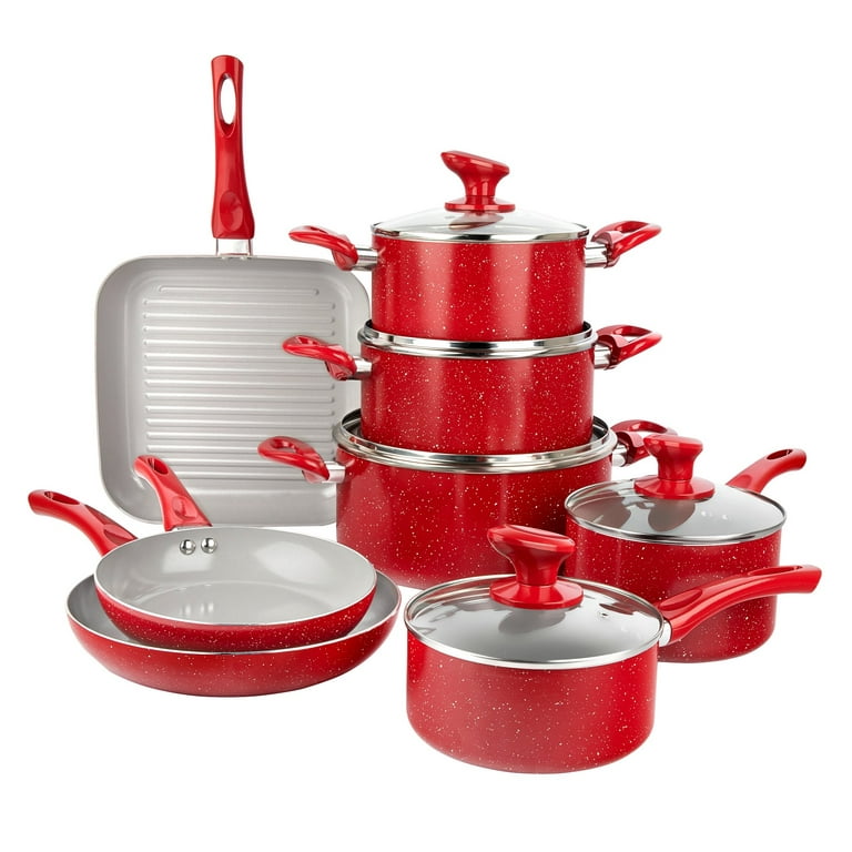 Nonstick Ceramic Cookware Set 13-Piece, Healthy Pots and Pans Set