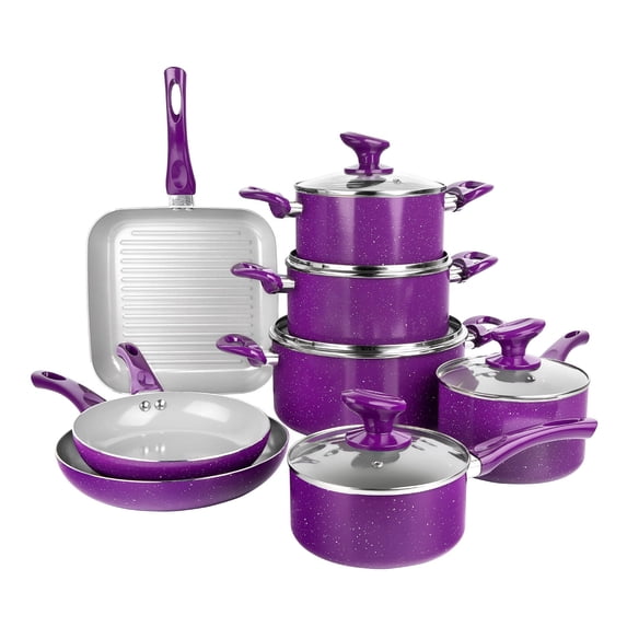 Granitestone Diamond Farmhouse 13 Piece Pots and Pans Set, Nonstick Cookware Set