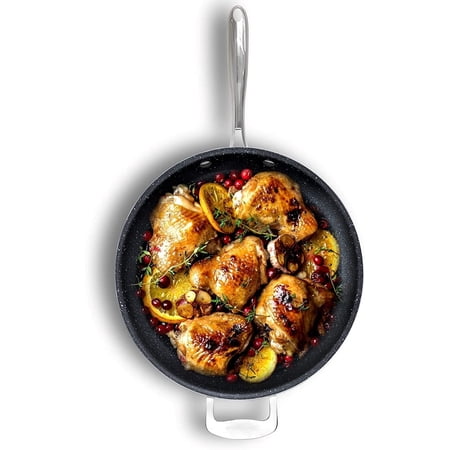 Granitestone Diamond Nonstick Frying Pan 14" inch Large Skillet Fry Pan with Helper Handle Non Toxic Cooking Pan Cookware Black