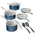 thumbnail image 1 of Granitestone Diamond Nonstick Pots and Pans 10 Piece Kitchen Cookware Set Cooking Frying Skillet Sauce Pan Stock Pot Blue, 1 of 4