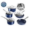 thumbnail image 1 of Granitestone 10 Pc Pots and Pans Set Non Stick Cookware Set, Kitchen Cookware Sets, Pot and Pan Set, Pot Set, Diamond Coated Nonstick Cookware Set with Lids, Non Toxic, Dishwasher Safe, Blue, 1 of 9