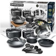 thumbnail image 1 of Granitestone Diamond Nonstick Pots and Pans 15 Piece Kitchen Cookware Set Cooking Frying Sauce Pan Stock Pot Black, 1 of 7