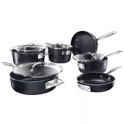 Granitestone Diamond Pro Steel Stackable Pots and Pans Set Stackmaster Complete 10 Piece Ultra Nonstick Space Saving Cookware, Dishwasher Safe