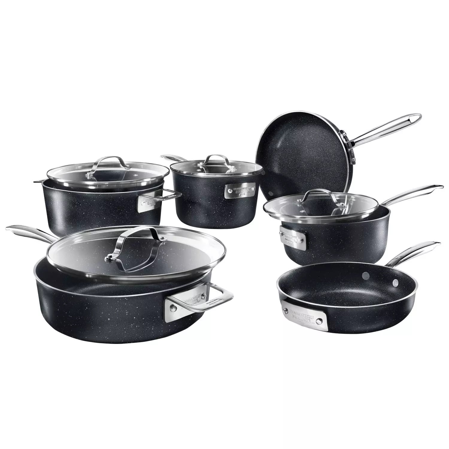 Gourmet Edge Stackable Diamond Infused Non-stick 8Pc Cookware Set -  20229599