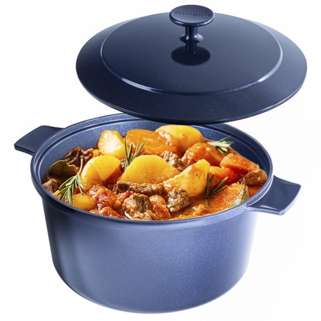Granite Stone Ultra-Durable Mineral & Diamond Infused Nonstick Coating 6.5-Qt. Dutch Oven, Classic Blue