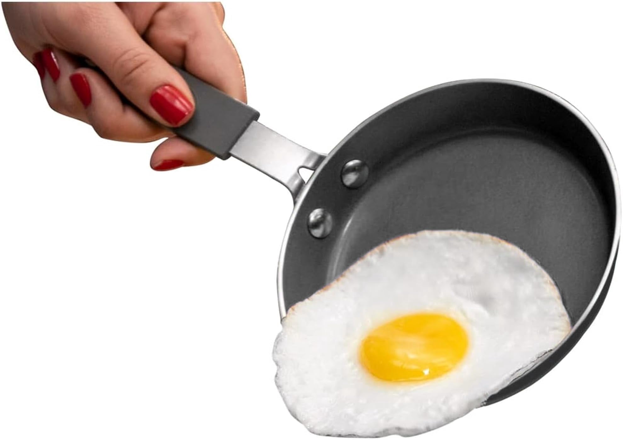 Granitestone Egg Pan 5.5" Nonstick Single Serve Eggpan with Rubber, Heat-Proof Handle, Dishwasher and Oven Safe, Aluminum Cookware