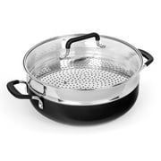 Granitestone Everyday Pan with Steamer, Aluminum Non-Stick, Pewter