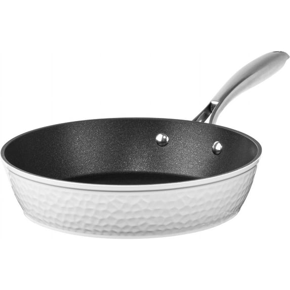 Granitestone 12 Inch Non Stick Frying Pans Nonstick Frying Pan Skillet Nonstick Pan, Large Non Stick Pan, Induction Pan, Kitchen Pans for Cooking Pan, Skillet Pan, Dishwasher Safe, Hammered White