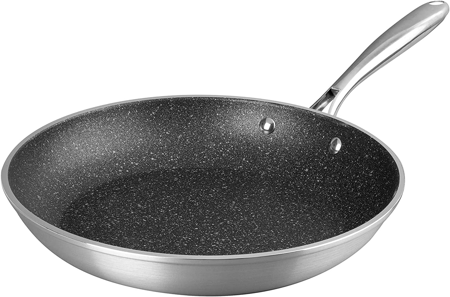 MICHELANGELO Frying Pan Set with Lid, 8 & 10 Granite Frying Pan Set with  100% APEO & PFOA-Free Stone Non Stick Coating, Granite Skillet Set with