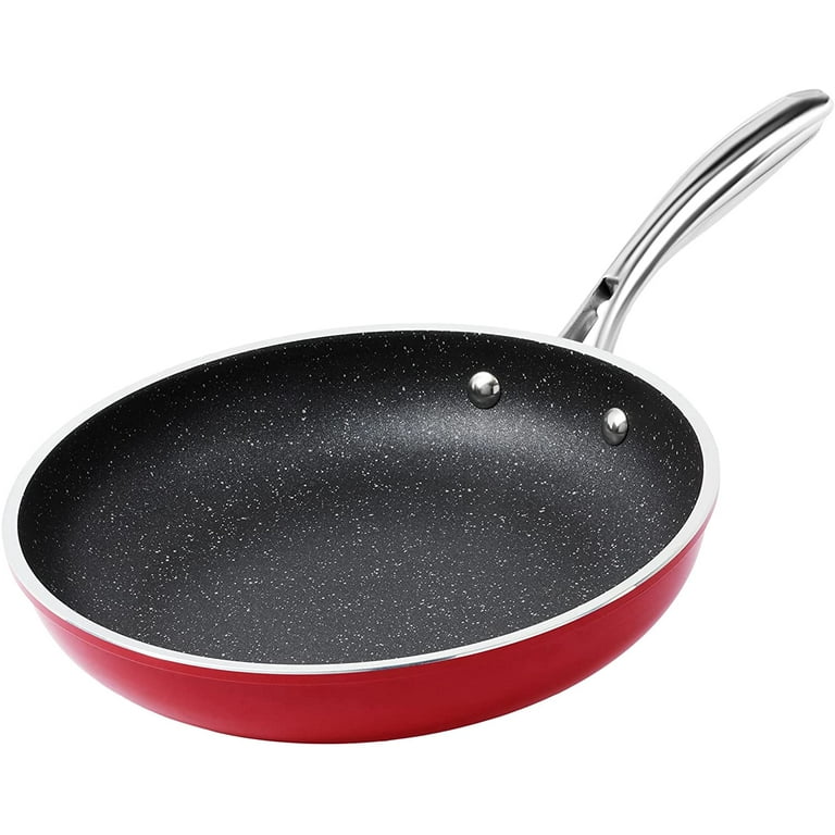 Granitestone Nonstick Frying Pan 12 inch Frying Pan Nonstick Pan, Red