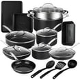 thumbnail image 1 of Granitestone 20 Pc Complete Pots and Pans Set Non Stick, Pot and Pan Set Cookware Set with Deep Frying Pan and Bakeware, Non Stick Pots and Pan Set with Utensils, Oven/Dishwasher Safe, Black, 1 of 7