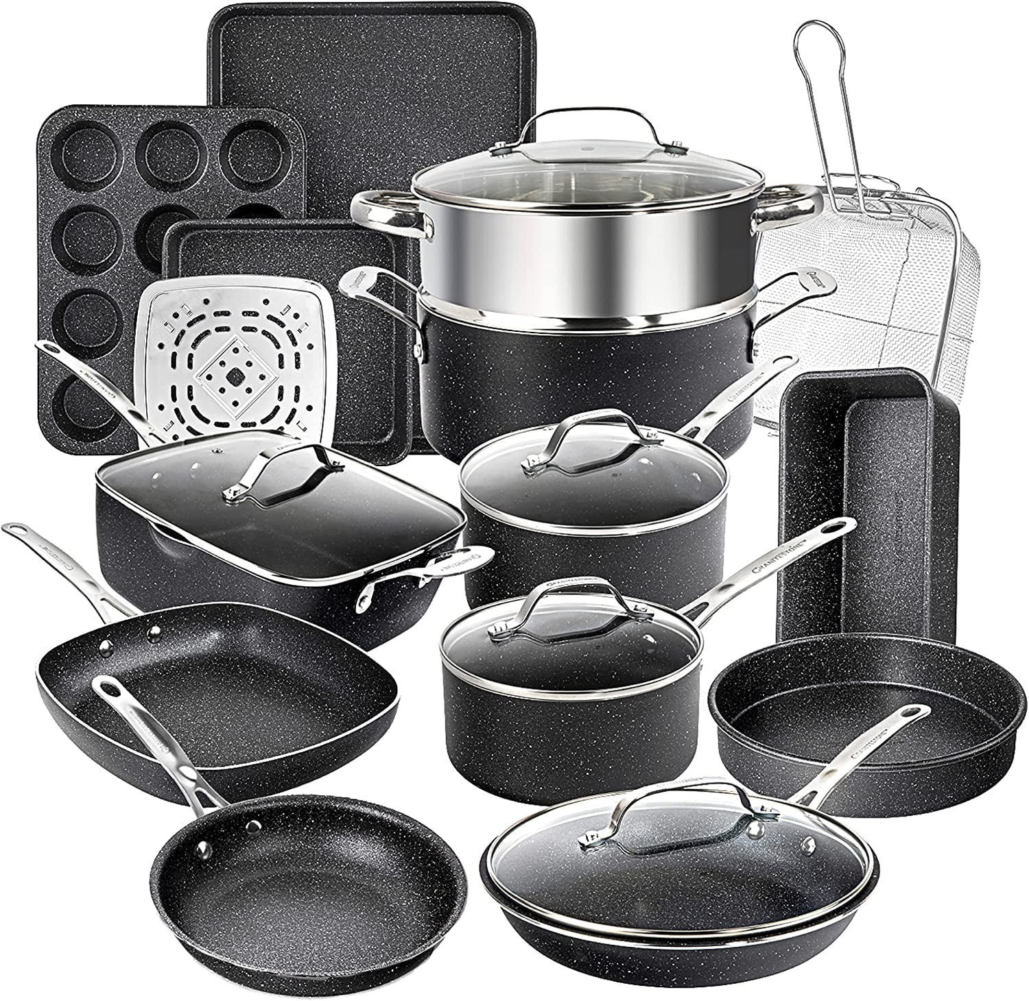Walmart exclusive discounts  Granitestone 20 Piece Non-Stick Complete Kitchen Cookware and Bakeware Set